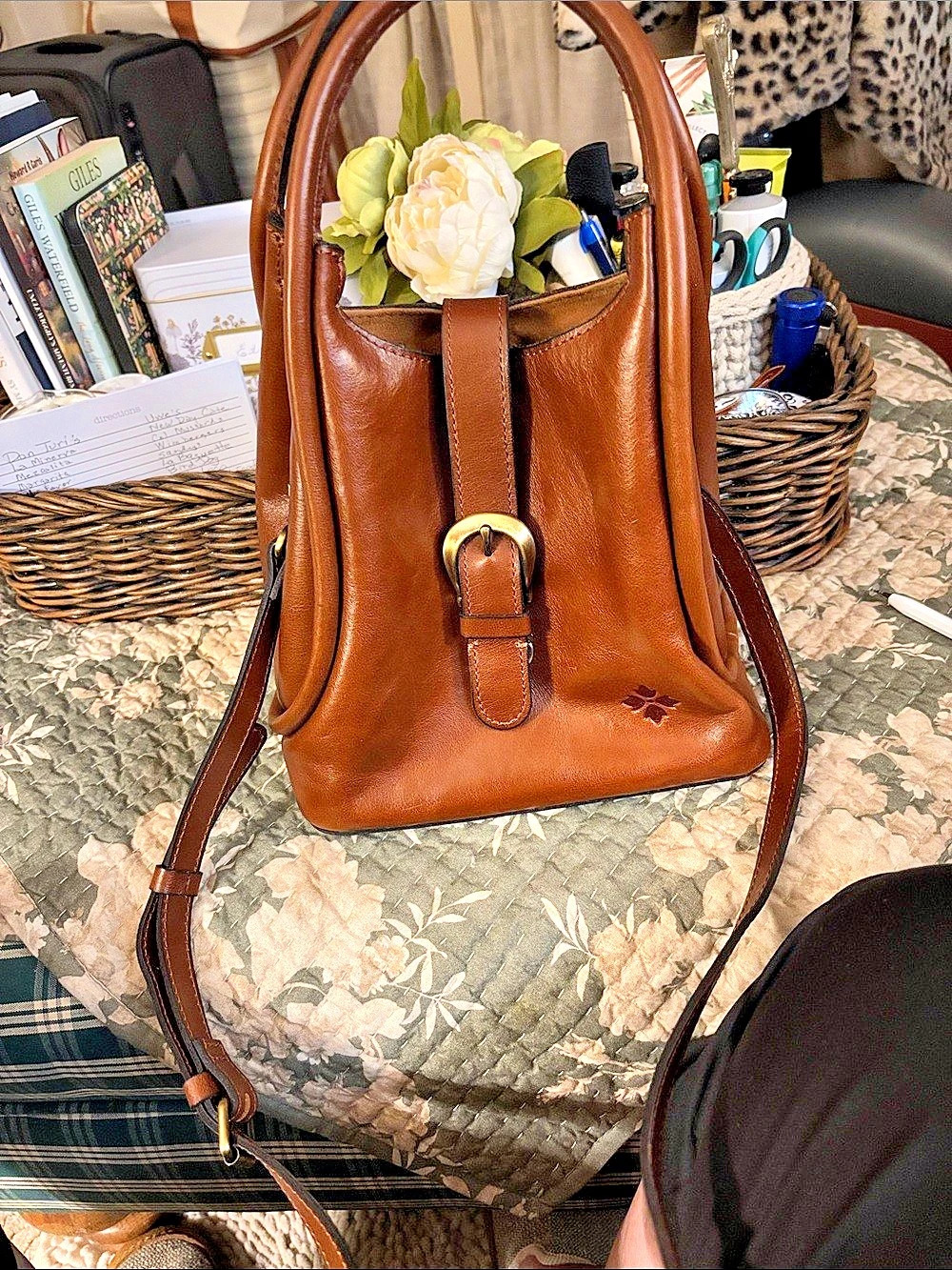 Patricia Nash Zora Top Handle Crossbody Brown